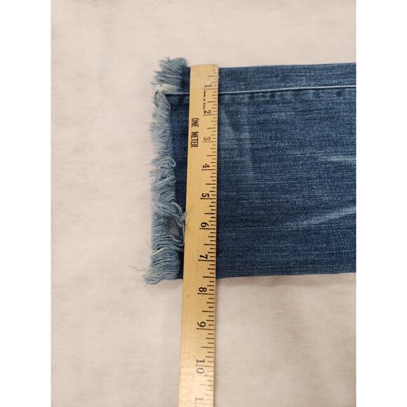 AYR Jeans The Bomb Pop Straight Ankle Womens Size 25 Blue Made in USA Raw Hem - Picture 13 of 13